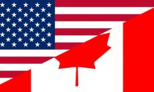 USA - Canada driver border crossing notice.