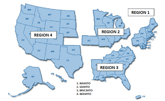 USA MULTI-STATE PERMITS AND REGIONS.
