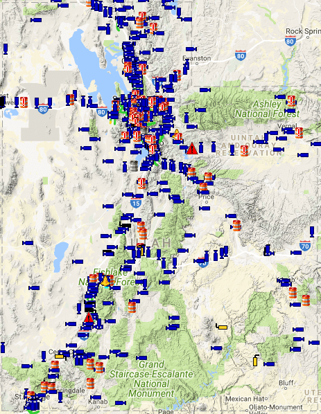 Utah statewide conditions of roads and highway closures.  Wide Load Shipping