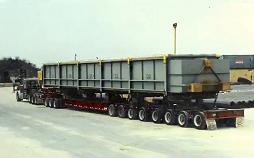 15 axles heavy haul shipment on a double drop trailer.