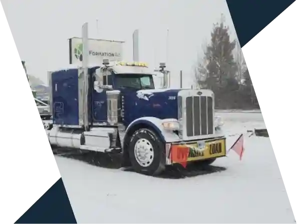 Pilot car escort through snow