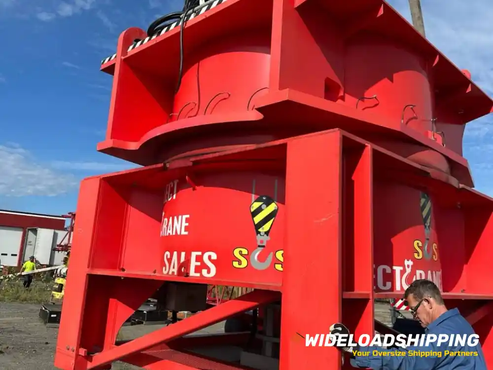 Wolf Crane 1250B crane prepared for heavy equipment lifting services in Dallas, TX